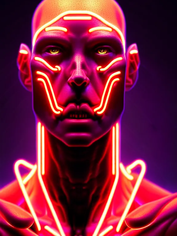 Prompt: portrait of male humanoid, intricate, perfect anatomy, cyber neon lighting, highly detailed, digital photography, artstation, stylish pose, concept art, smooth, sharp focus, illustration, art by artgerm and greg rutkowski