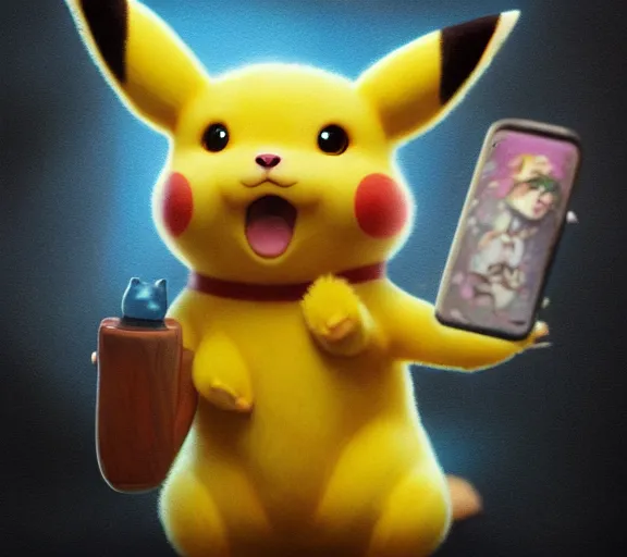 Prompt: epic fantasy comic book style portrait painting of a giant feral pikachu holding a tiny misty in his hand, by mark ryden and pixar and hayao miyazaki, unreal 5, daz, hyperrealistic, octane render, cosplay, rpg portrait, dynamic lighting, intricate detail, cinematic