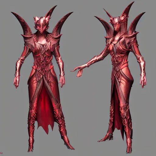 Prompt: design ancient hybrid majestic elf wizard red and silver robe full portrait three sides concept art, intricate artwork masterpiece, very coherent artwork, cinematic, very coherent artwork, trending on cg society, ultra high quality model, production quality cinema model, high detail , octane render, hyper realism, high detail, octane render, High contrast, highly detailed