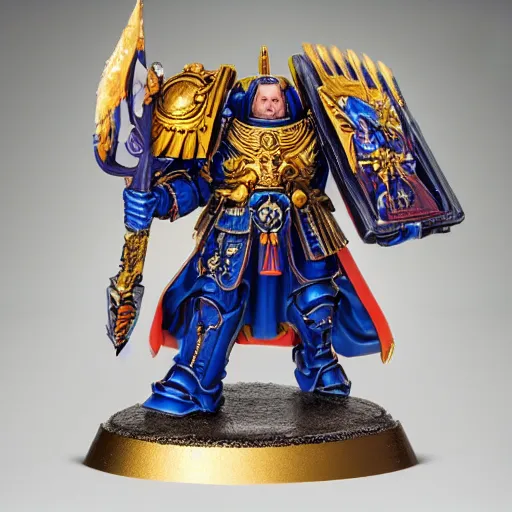 Prompt: portrait of emperor of mankind, warhammer 4 0 k