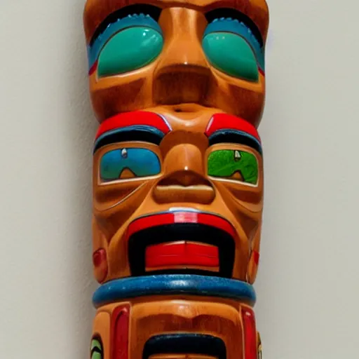 Image similar to ron English totem pole