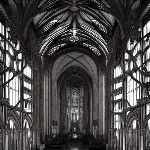 Prompt: Awe inspiring cathedral designed by H. R. Giger. Beautiful, haunting, 1:100 scale, titanic, volumetric lighting, atmospheric lighting, god rays, dramatic lighting, light study, masterpiece, high quality, ultrarealistic, detailed, masterpiece, trending on artstation