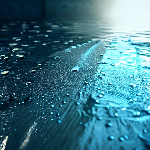 Image similar to Splashing Water, Hyperrealistic Simulation, Refractions and Subsurface Scattering, Octane Renderer, Redshift, Ultra Settings, Photorealistic Rendering, Raytraced Lights and Shadows, Depth of Field, Hyperdetailed, Wallpaper