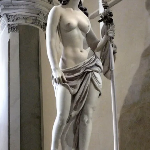 Image similar to katy perry as a greek marble statue