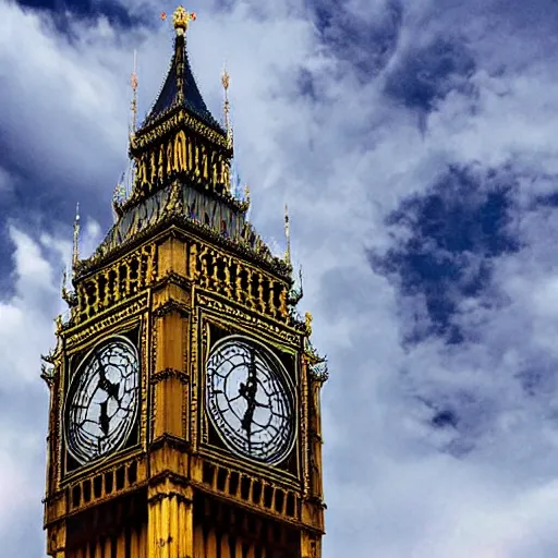 Prompt: Photo of the Big Ben finally hatching to reveal its true form: Optimus prime