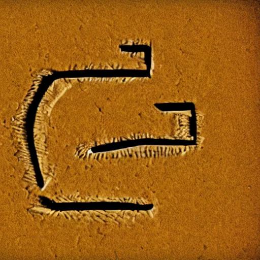 Prompt: the letter d stylized in an alien cuneiform