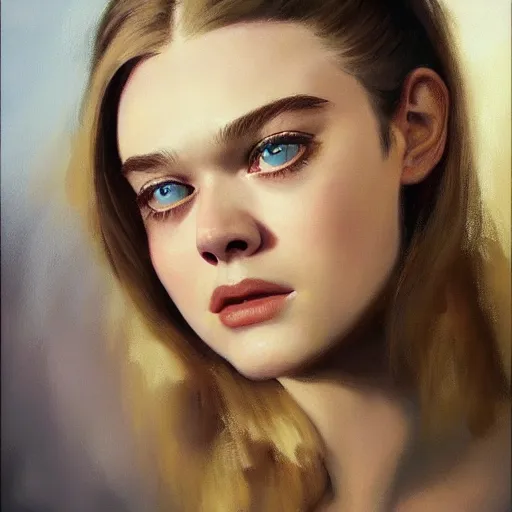 ultra realistic portrait painting of elle fanning as a | Stable ...