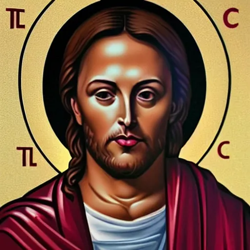 Image similar to Religious icon of Elon Musk as Jesus Christ