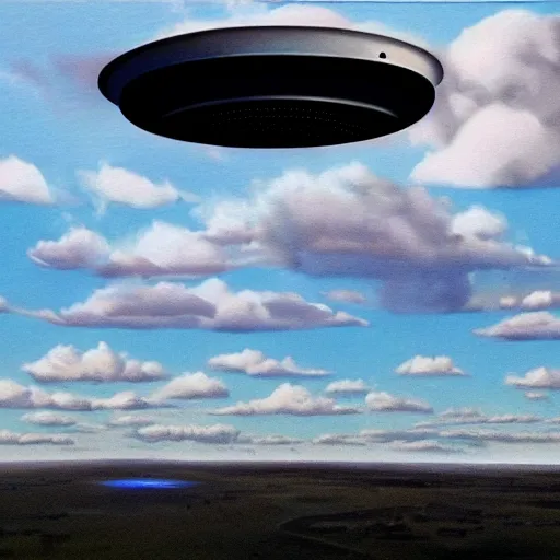 Image similar to ufo seen in the sky, cloudy, hyperrealist, very detailed,