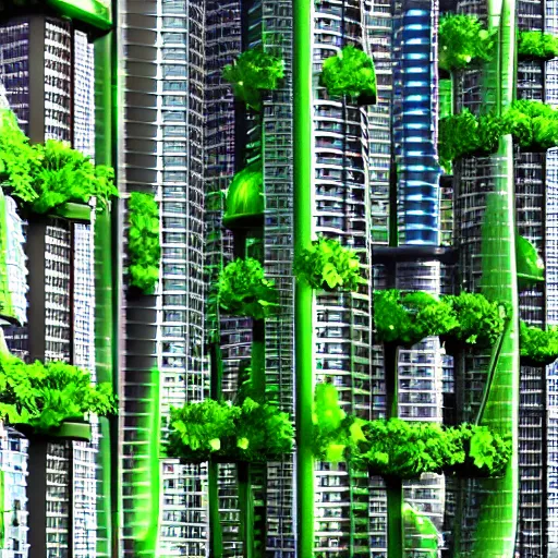 Image similar to green futuristic city