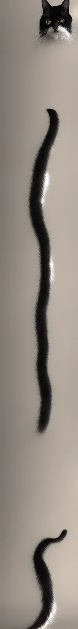Prompt: a long long long vertical cat, photorealistic photography, volumetric light, macro