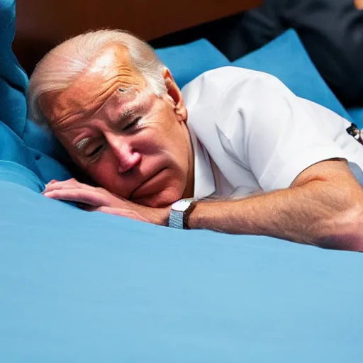 Image similar to joe Biden sleeping at the United Nations