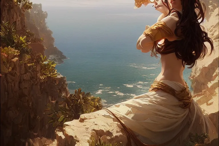 Image similar to Costa blanca, highly detailed, digital painting, artstation, concept art, sharp focus, illustration, art by artgerm and greg rutkowski and alphonse mucha