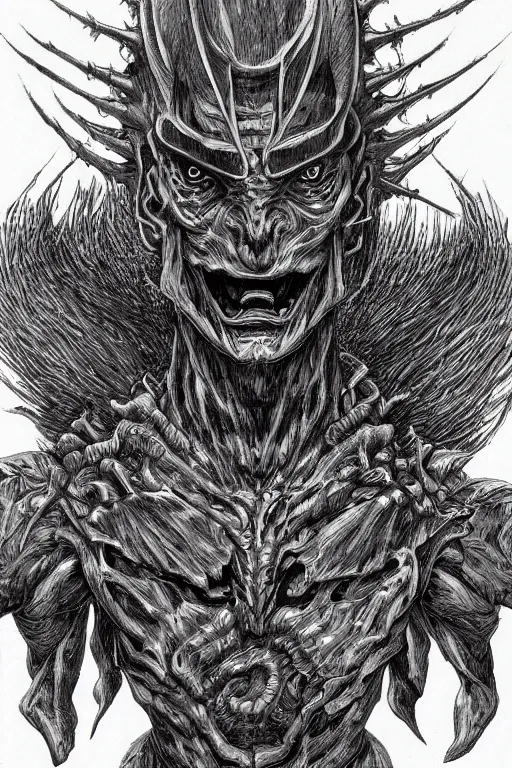 Image similar to pepper humanoid figure monster, symmetrical, highly detailed, digital art, sharp focus, trending on art station, kentaro miura manga art style