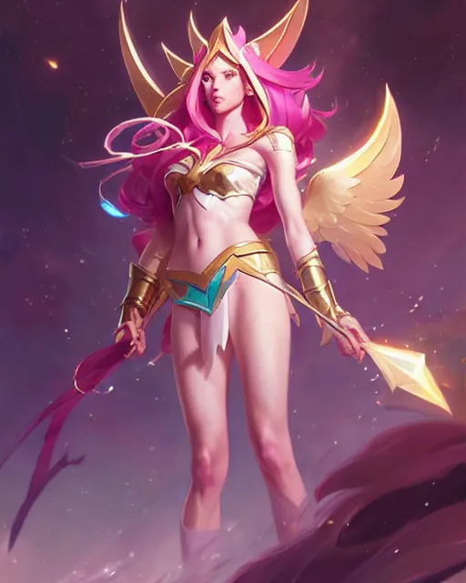 Image similar to star guardian from league of legends, character portrait, ultra realistic, concept art, intricate details, highly detailed by greg rutkowski, gaston bussiere, craig mullins, simon bisley