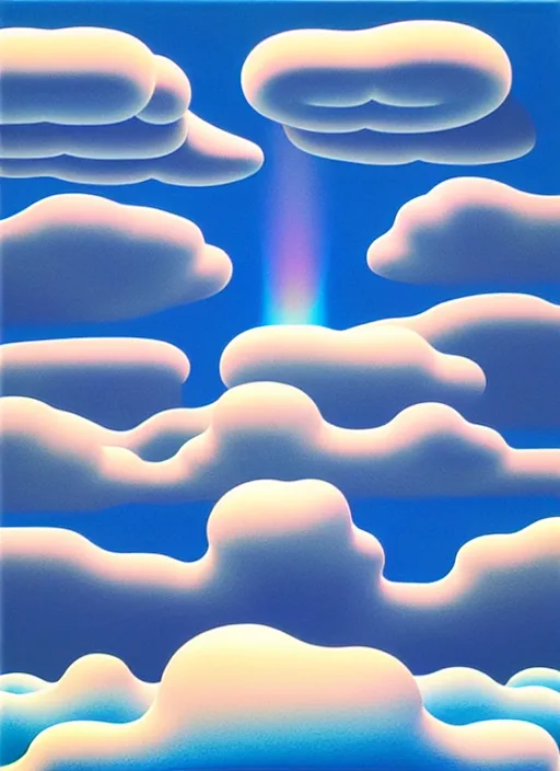 Image similar to clouds sculpture by shusei nagaoka, kaws, david rudnick, airbrush on canvas, pastell colours, cell shaded, 8 k