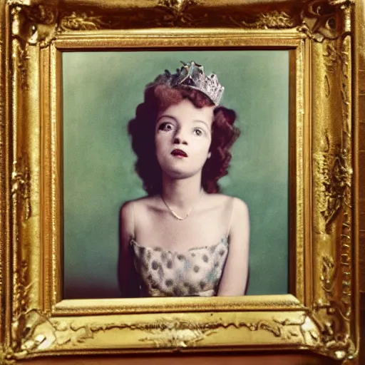 Image similar to a disney princess by diane arbus