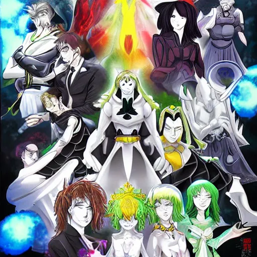 Prompt: godly villain anime art