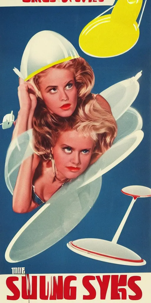 Prompt: 1 9 8 0 s movie posters about flying saucers