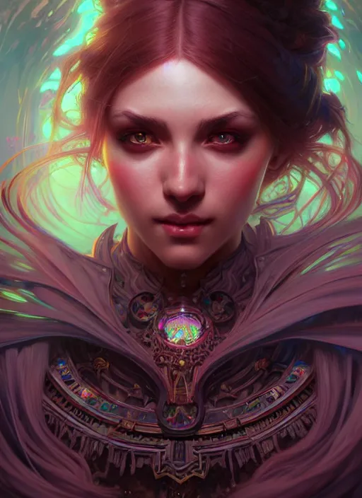 Image similar to hyper detailed ultra sharp of a beautiful necromancer girl. trending on artstation, dungeon, colorful, ornate, intricate, digital painting, concept art, smooth, sharp focus, illustration, art by artgerm and greg rutkowski and alphonse mucha, 8 k