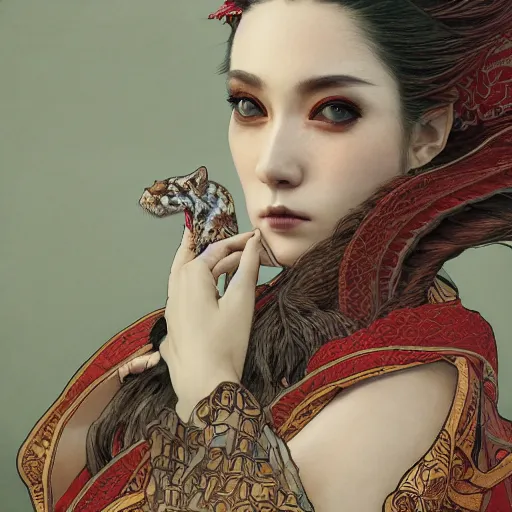 Prompt: a Photorealistic dramatic fantasy render of a beautiful woman wearing a beautiful intricately detailed Japanese Cat Kitsune mask and clasical Japanese Kimono by WLOP,Artgerm,Greg Rutkowski,Alphonse Mucha, Beautiful dynamic dramatic dark moody lighting,shadows,cinematic atmosphere,Artstation,concept design art,Octane render,8K The seeds for each individual image are: [562227693, 639388902, 2557684322, 3240204154]