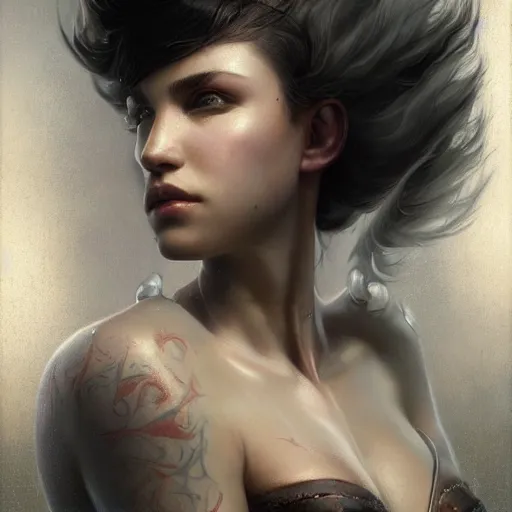 Image similar to ultra realist breathtaking detailed soft painting of non-binary warrior, dark fantasy, naval background, elegant, highly detailed, artstation, concept art, matte, sharp focus, art by Tom Bagshaw, Artgerm and Greg Rutkowski