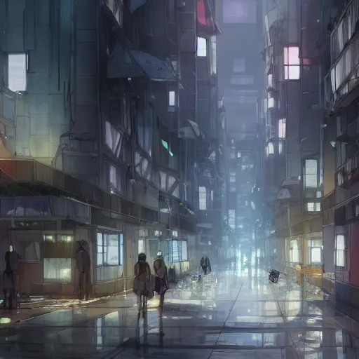 Image similar to The Quarantine Ward of Malice, Shinjuku, Anime concept art by Makoto Shinkai, detailed