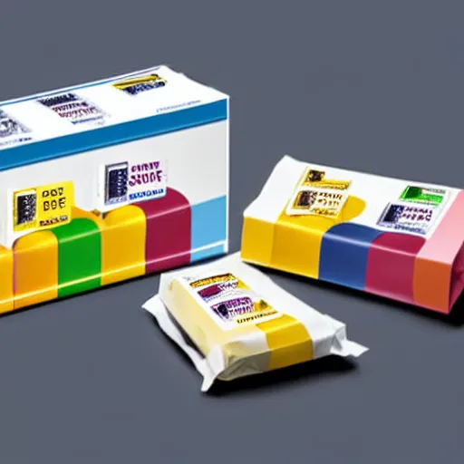 Prompt: Ritter Sport with egg flavour, product shot, packaging, photo