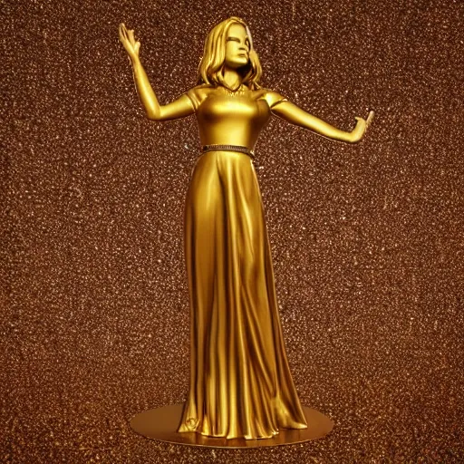 Image similar to golden statue of lana del rey