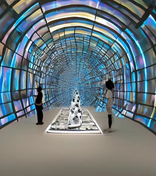 Prompt: x - ray architecture installation, art exhibition, biennale, museum, vr, virtual 4 th dimension