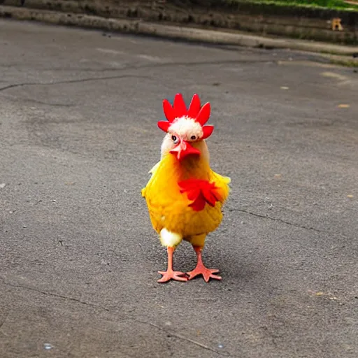 Image similar to photography cute chicken dressed as an inmate