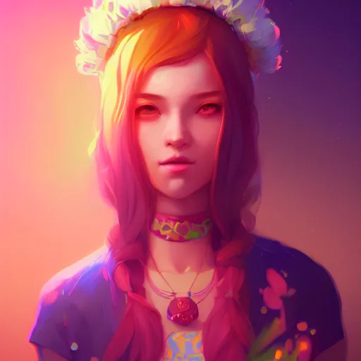 Image similar to portrait of a beautiful hippie, art by lois van baarle and ross tran and sam yang and ilya kuvshinov and guweiz, digital art, high detail, sharp focus, unreal engine 5, trending on artstation, deviantart, pinterest, 4 k uhd image