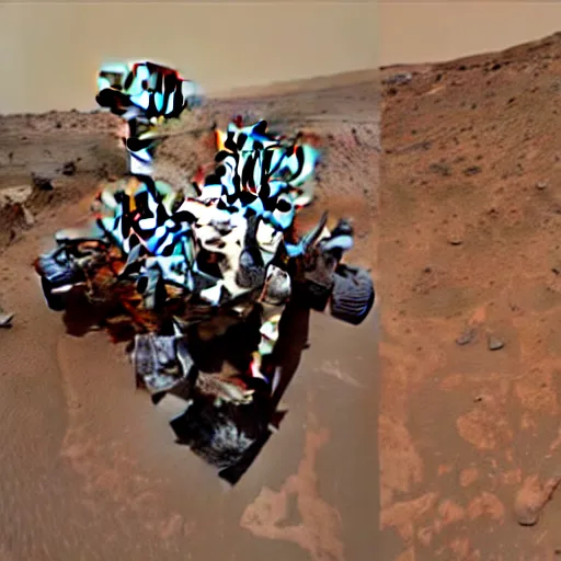 Image similar to photo of mars rover next to carl sagan, detailed face