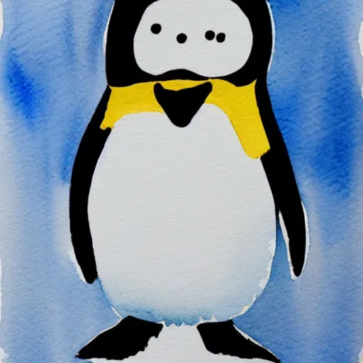 Image similar to Watercolor painting of a penguin