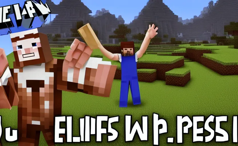 Image similar to preston holding his hands up as he fails at minecraft, prestonplayz, youtube thumbnail