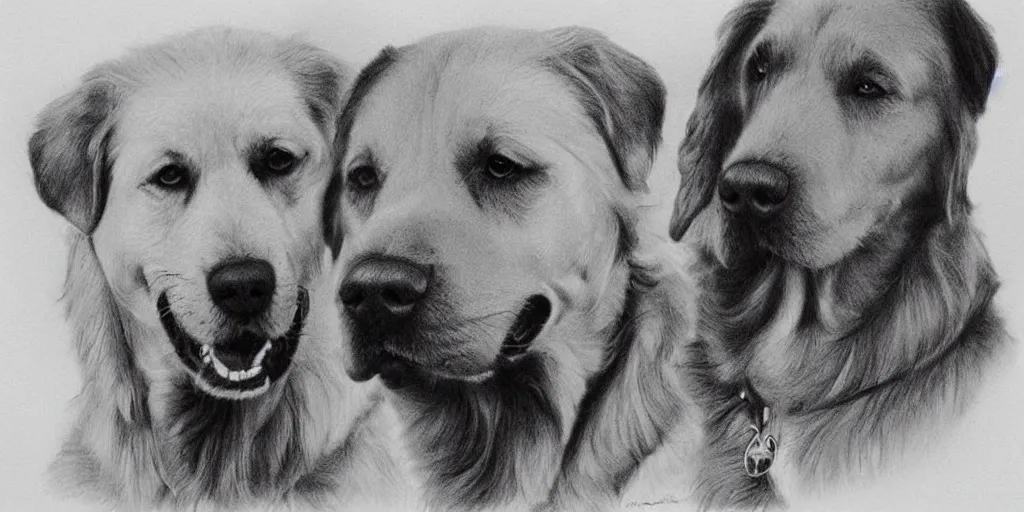 Image similar to beautiful pencil drawing of karim benzema and a golden retriever