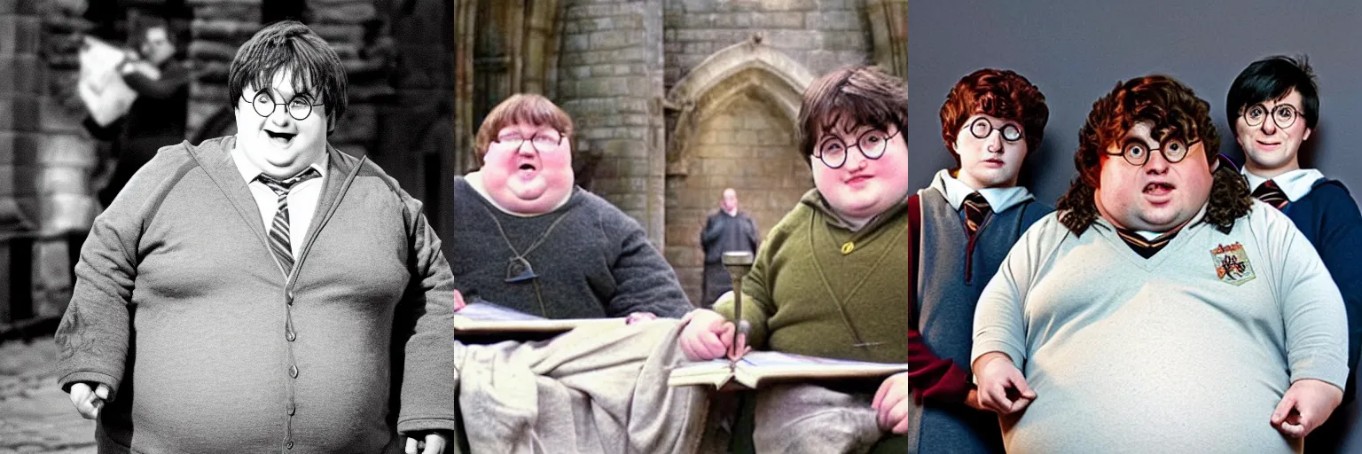 Prompt: fat Harry Potter
