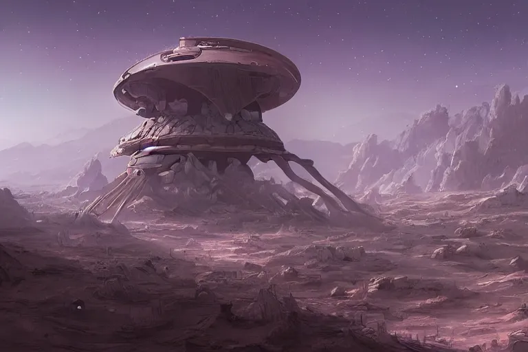 Prompt: Martian civilization, concept art by Jason Chan