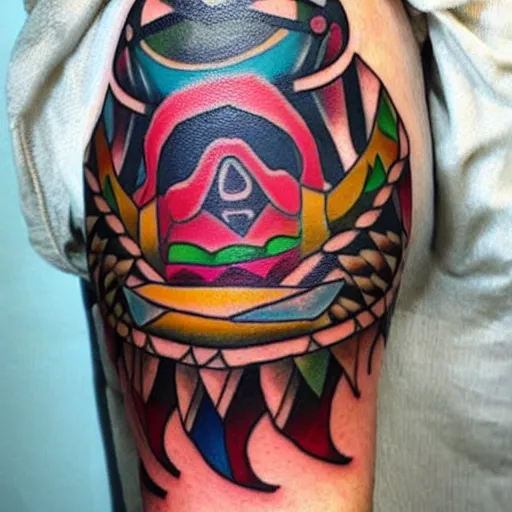Image similar to tribal colorful tattoo
