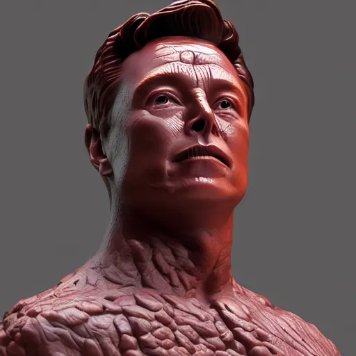 Prompt: ground beef statue of elon musk, 4k intricate detail, realistic