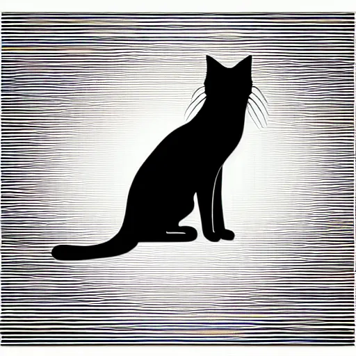 Prompt: long haired cat, silhouette, vector art style, 4 k