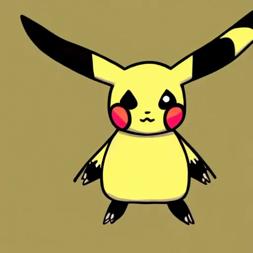 Image similar to a cow shaped Pikachu, Ken Sugimori style