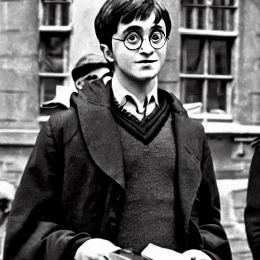 Prompt: photo of Harry Potter during the socialist revolution (1964)