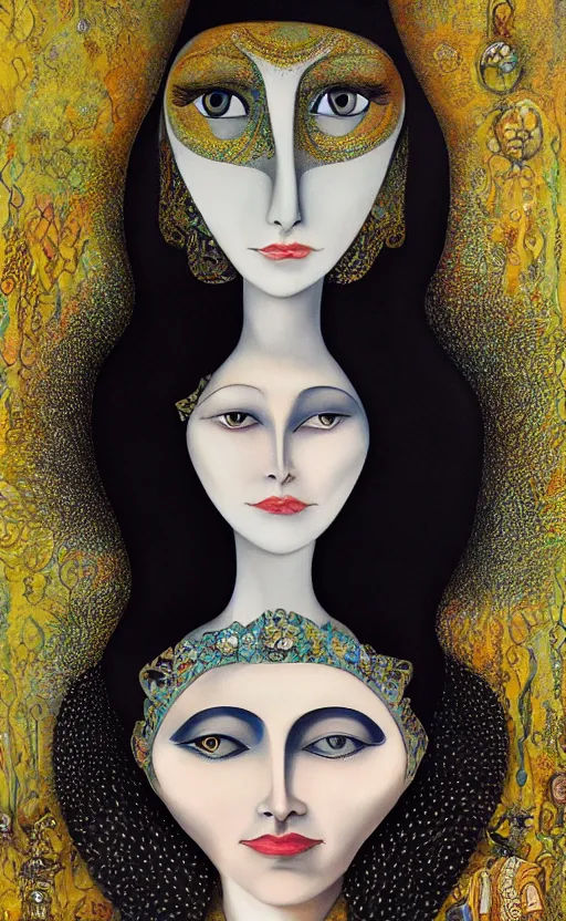 Image similar to a Hungarian portrait of a Queen, by Marcel Jankowicz, by Kay Nielsen, by Mary Blair, by Georgia o Keeffe, trending on artstation , winner,dark fantasy, tonalism