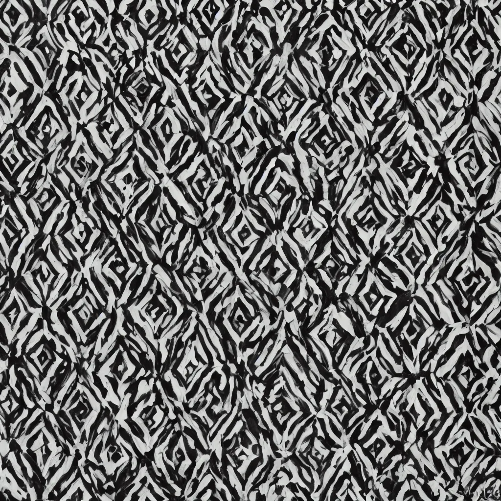 Prompt: a impasto oil painting of beautiful, symmetric pattern, black! and white colors, ultra high details, symmetry, large geometric shapes