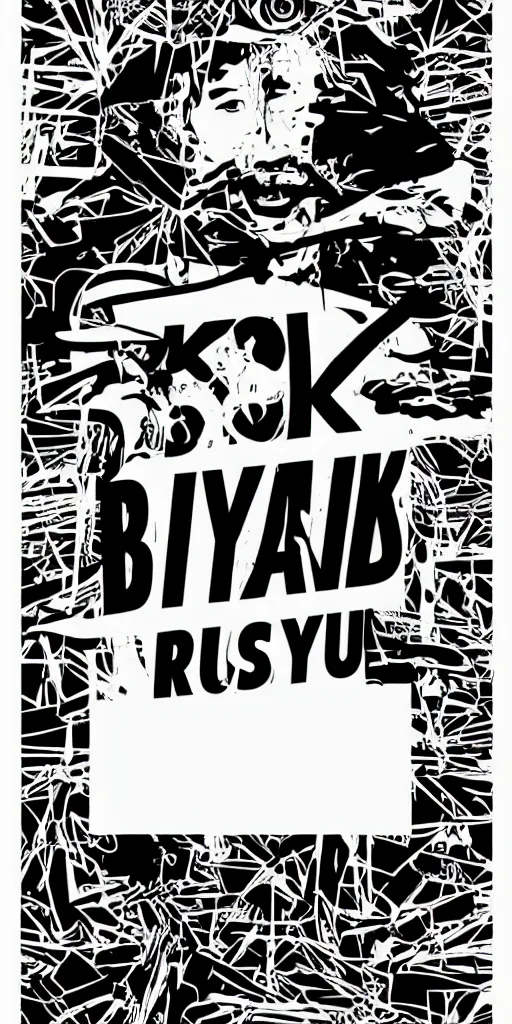 Image similar to black on white graphic design in style of david rudnick eric hu acid y 2 k