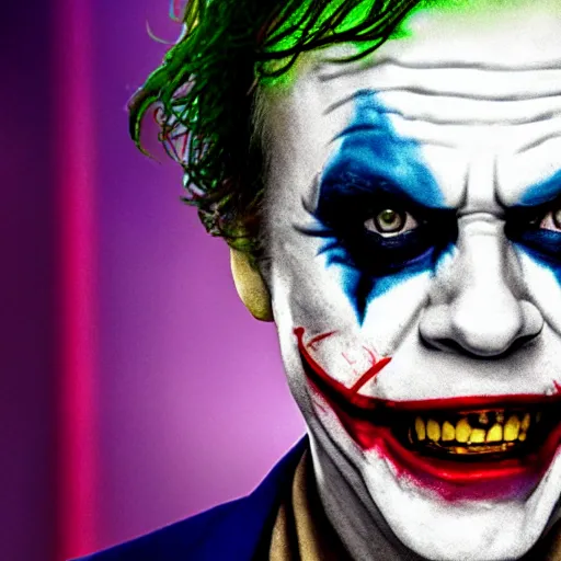 Image similar to A still of Mark Hamill as the Joker in Joker (2019)