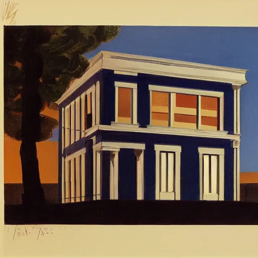 Image similar to House, style of Edward Hopper