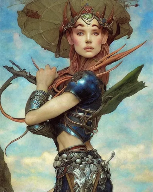 Prompt: a beautiful elf princess by Edgar Maxence and Ross Tran and Michael Whelan and Frank Frazetta