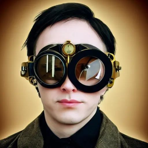 Image similar to cat person with steampunk goggles on forehead, style of hajime isayama